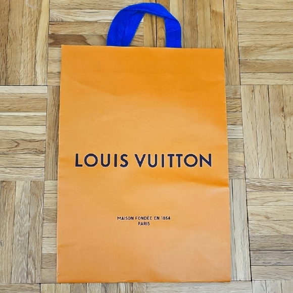 Louis Vuitton Handbags - Louis Vuitton Orange Shopping Bag with Blue Handles